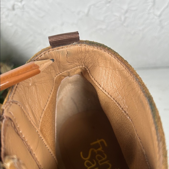 Franco Sarto “Brooke” Suede Wedge Heeled Bootie Side Zip Buckle Accent Size 7 - Picture 12 of 12